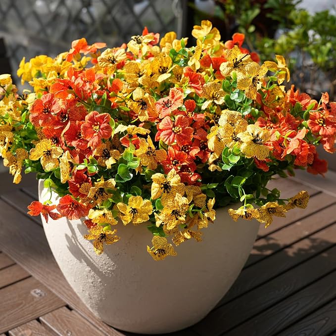 Artificial Flowers for Outdoor, UV Resistant Fake Silk Flowers, Realistic Faux - Image 6