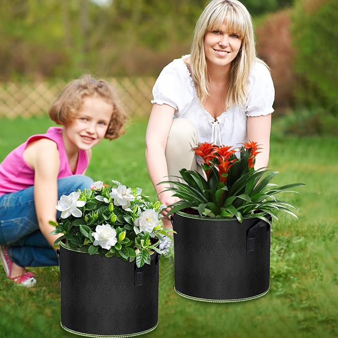 5 Gallon Fabric Grow Bags 6-Pack, Thickened Aeration Planter Bags - Image 7