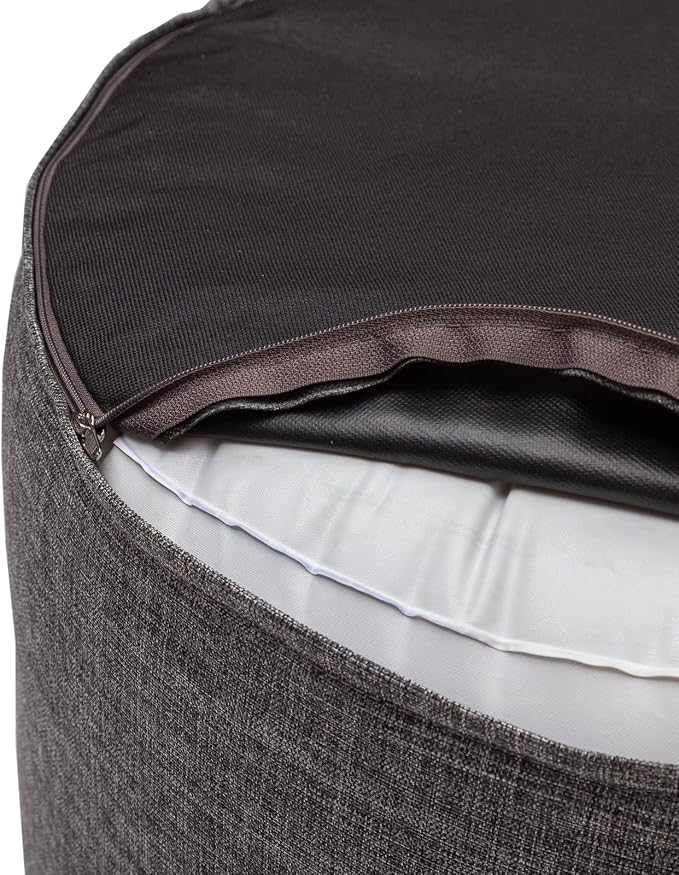 QILLOWAY Indoor/Outdoor Inflatable Stool, Round Ottoman, All Weather Foot Rest - Image 5