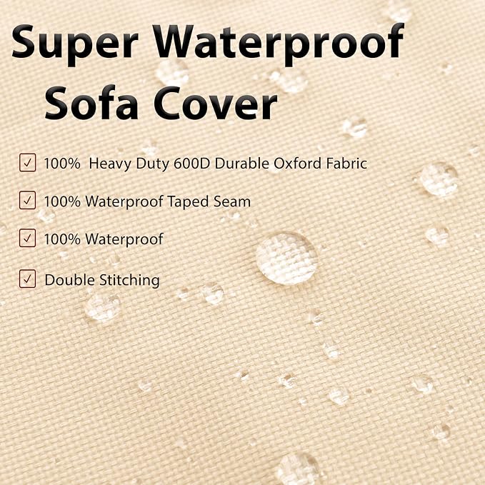 Outdoor Sectional Cover Patio Furniture Covers Waterproof Rip-Stop Anti-UV 600D - Image 6