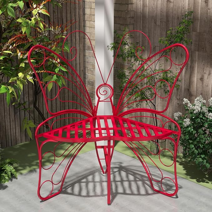 Butterfly Shaped Outdoor Bench, Garden Bench - Image 5