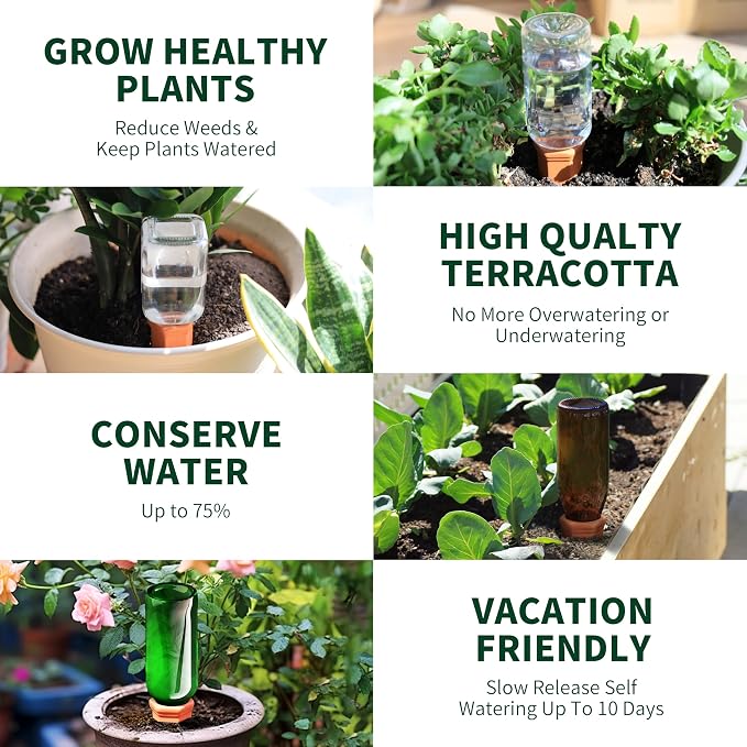 Large Terracotta Plant Watering Spikes, Automatic Plant Waterer Outdoor | - Image 6