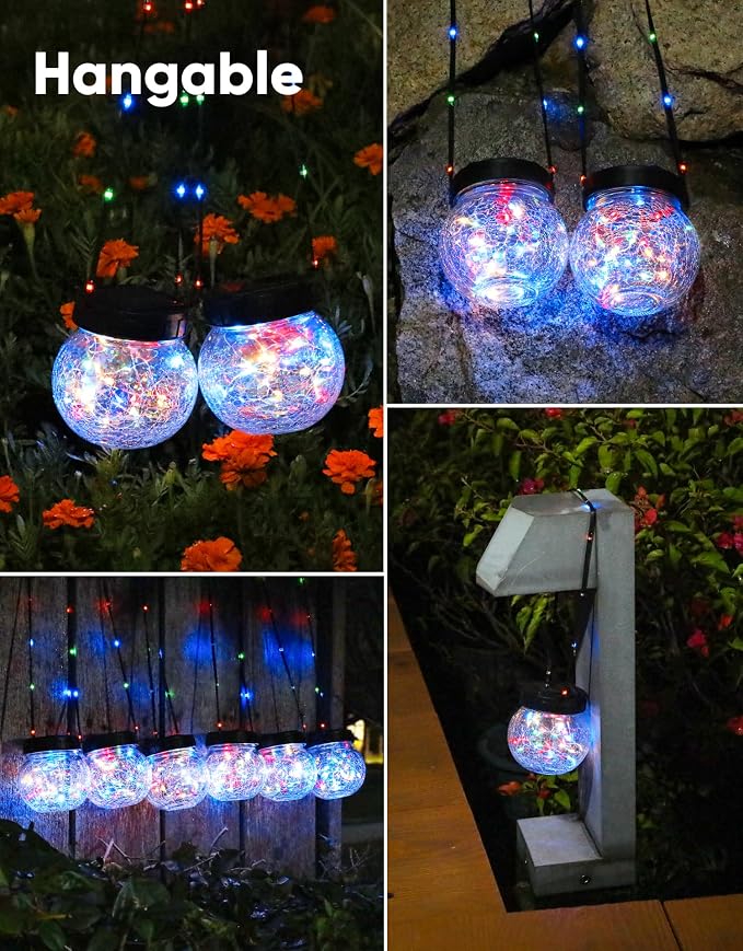 PARTPHONER Solar Lights Outdoor Waterproof 12-Pack, Solar Powered Hanging - Image 6