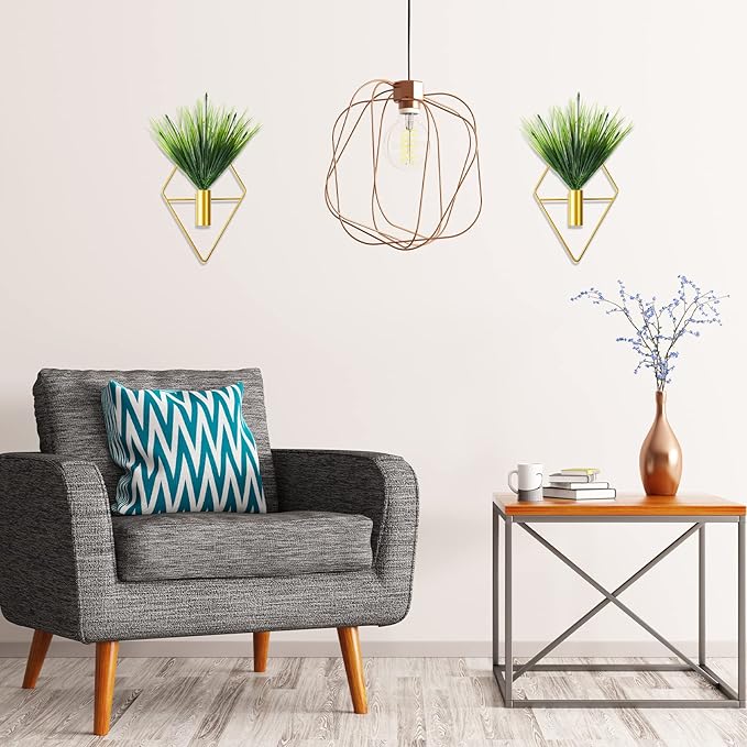 2 Pieces Gold Wall Decor Hanging Planters - Image 4