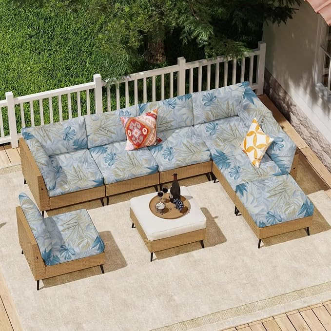 12Pcs Outdoor Cushion Covers, Patio Cushion Covers, Stretch Elastic Slipcovers - Image 6