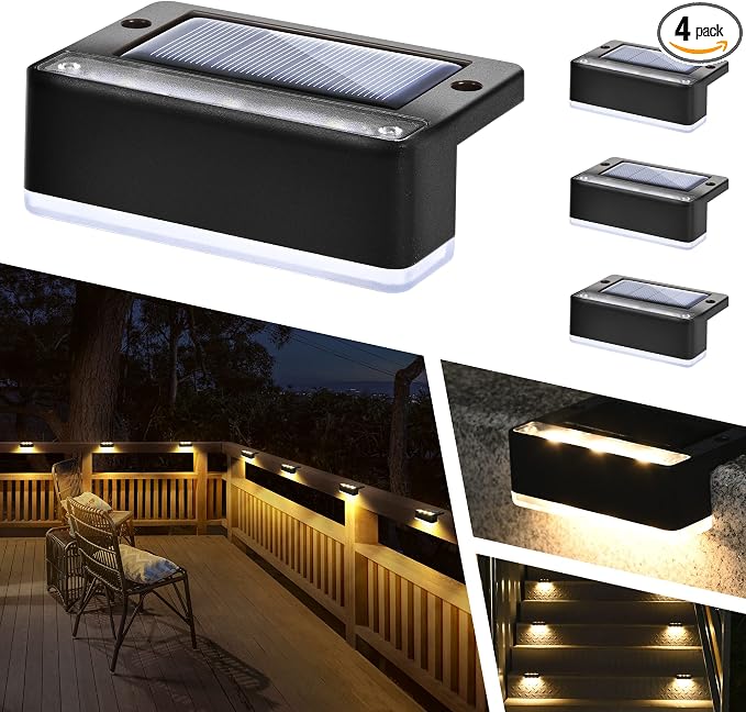 SOLPEX Solar Fence Lights, 6 LEDs Solar Lights Outdoor Waterproof Solar Powered by Solpex