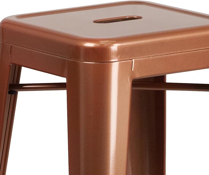 Flash Furniture Kai Commercial Grade 4 Pack 30" High Backless Copper - Image 6