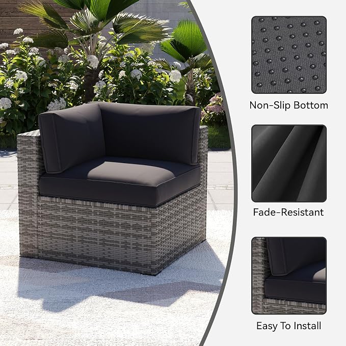 Aoxun 14pcs Patio Cushion Covers Replacement, Waterproof Outdoor Furniture - Image 5