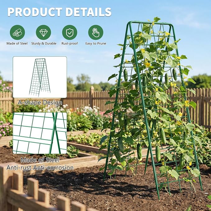 2 Pack Cucumber Trellis, Climbing Plants and Flowers - Image 5