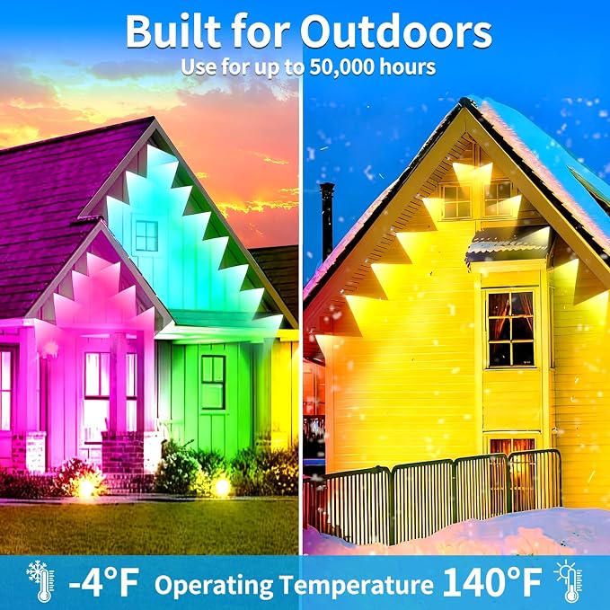 60ft Permanent Outdoor Light, RGB Outdoor eave Lights - Image 5