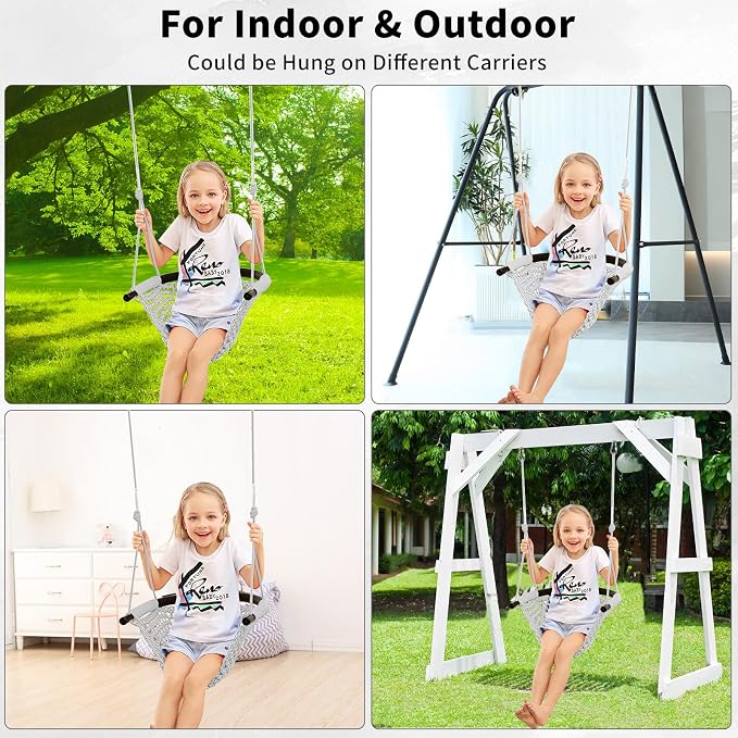 Hi-Na Tree Swing for Kids, Adjustable Toddler Rope Swing Seat - Image 4
