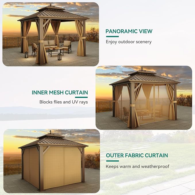 YITAHOME 10x10ft Hardtop Gazebo - Image 3