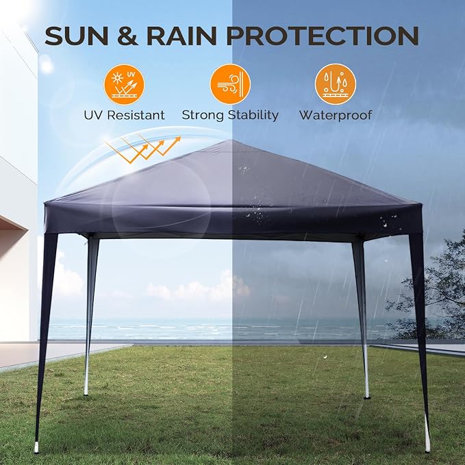 VINGLI 10x10 Pop Up Canopy Tent, Outdoor Portable Foldable Canopy - Image 5