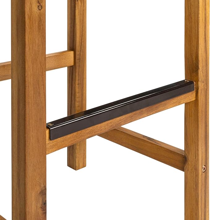JONATHAN Y BSL1201B-SET2 Armand 30" Modern Coastal Backless Acacia Wood Outdoor - Image 8