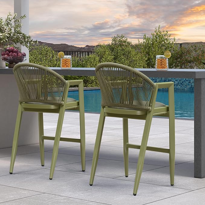 PURPLE LEAF Outdoor Bar Stools Set of 2 - Image 2