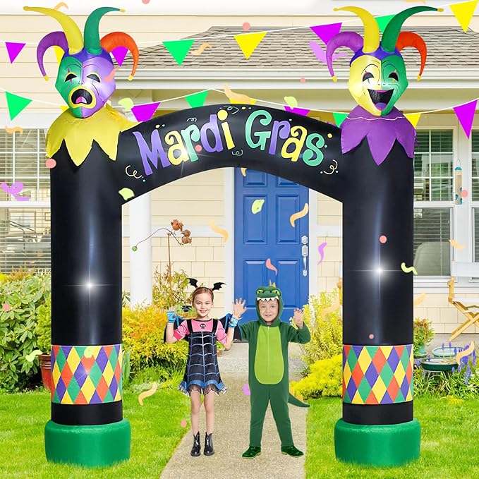 10FT Mardi Gras Inflatable Arch - Image 2