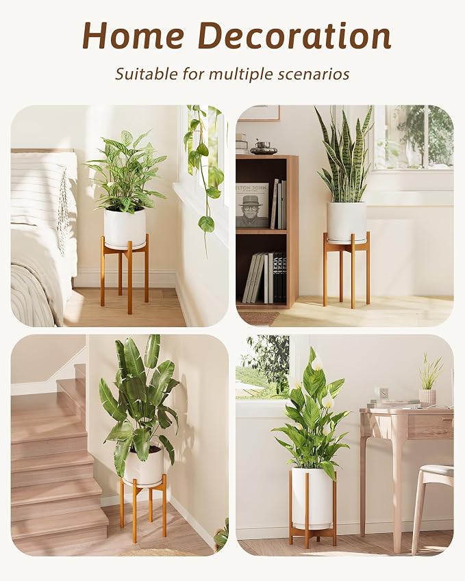 Adjustable Plant Stand Indoor, Bamboo Plant Stand Fits 8 9 10 11 12 Inches - Image 5