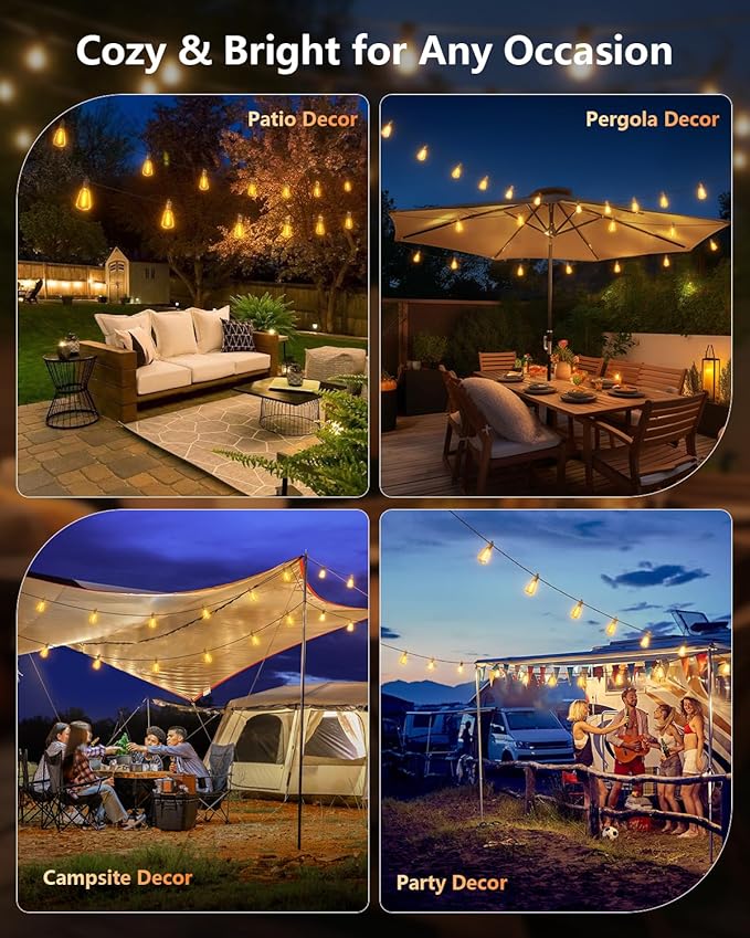 Brightown 76FT Solar String Lights Outdoor Waterproof - Image 8