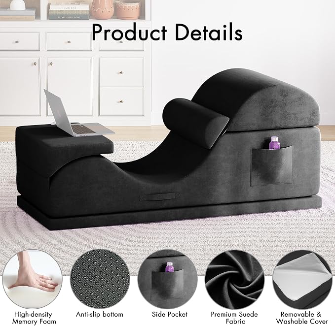 Convertible Yoga Chair for Adults, Ergonomic Foam Lounge - Image 4