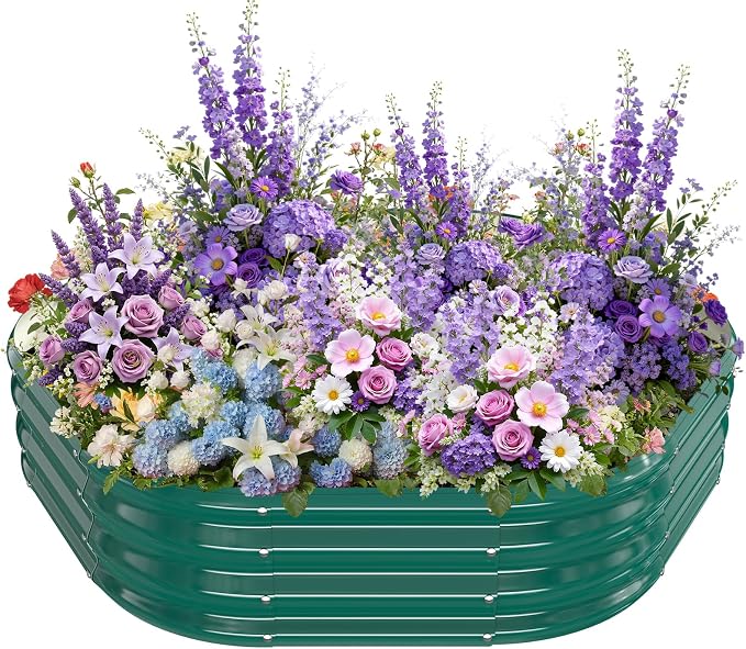 Hexagon Raised Garden Bed, 48 Inch Diagonal & 12 Inch Tall, Galvanized Steel by Unknown