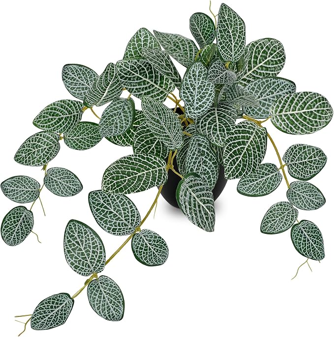 17.7" Artificial Plants Indoor Home Decor, Fake Potted Silk Plants by VillaComo
