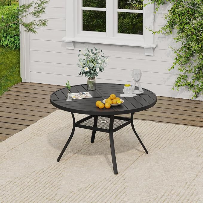 VICLLAX 40.6" Round Outdoor Table, Patio Dining Table - Image 2