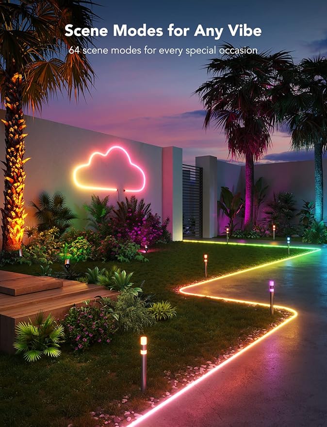 Govee Outdoor Neon Rope Lights, 32.8ft RGBIC IP67 Waterproof Patio Decorations - Image 2