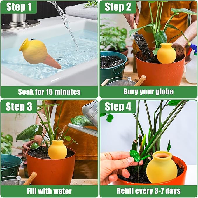 Terracotta Watering Spikes, 4 Pack Self Watering Globes, Slow Release Self - Image 7