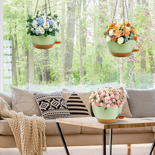 10 inch Hanging Planters for Indoor Plants, 3 Pack Self-Watering Hanging - Image 2