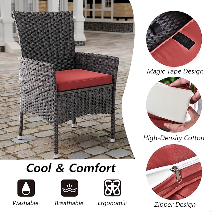 Kullavik 5-Piece Outdoor Dining Set Patio Rattan Furniture Set, Patio Dining - Image 2