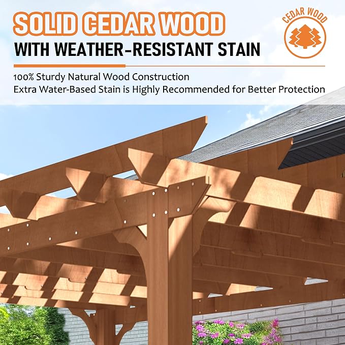 MUPATER Retratable Wooden Pergola Gazebo - Image 4