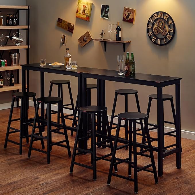 Mr IRONSTONE Bar Table, for Narrow Space, Living Room, Sturdy Metal Frame - Image 4