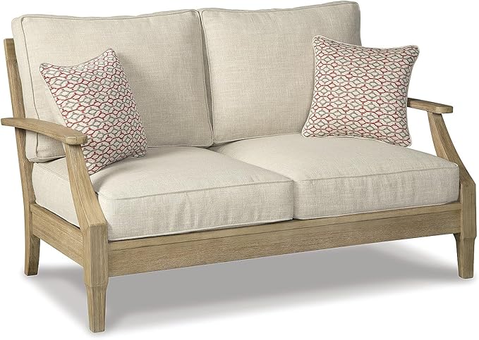 Signature Design by Ashley Clare View Coastal Outdoor Loveseat, Cushioned - Image 3