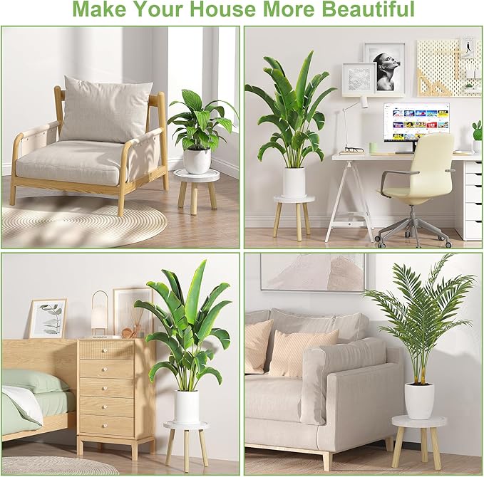 3-Pack Wood Plant Stands Indoor, Single Plant Stand - Image 4