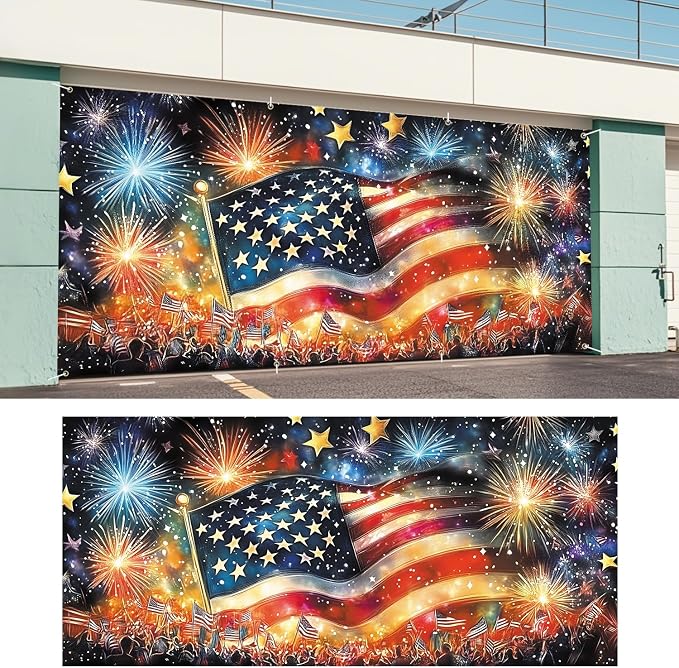 ANNA QUEEN Garage Door Banner 6x13FT, Large Patriotic Garage Door Cover - Image 6