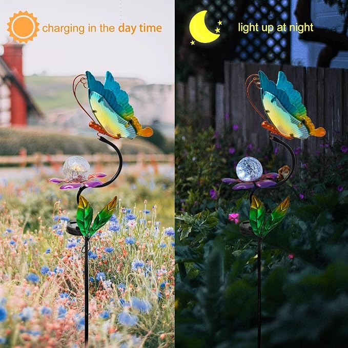 HONGLAND Solar Butterfly Garden Lights, Outdoor Lights Garden Decor - Image 4