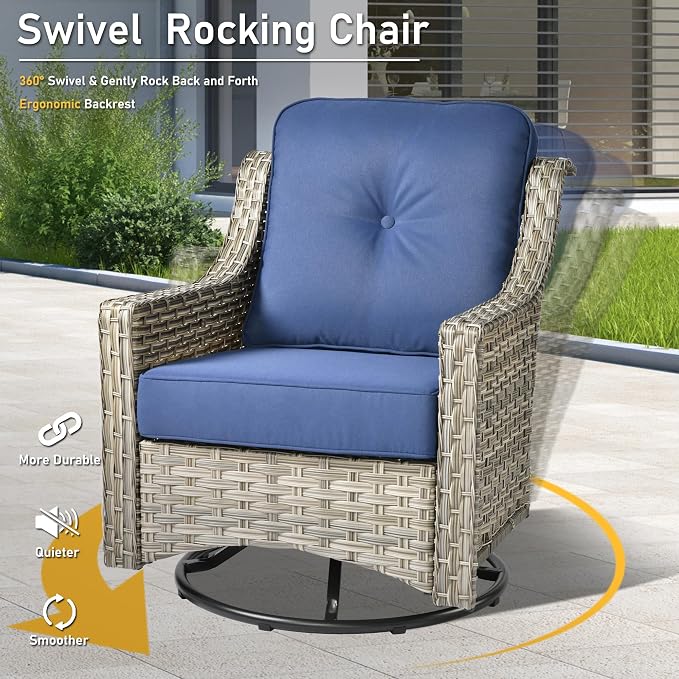HOOOWOOO 5 Piece Patio Furniture Conversation Sets - Image 2
