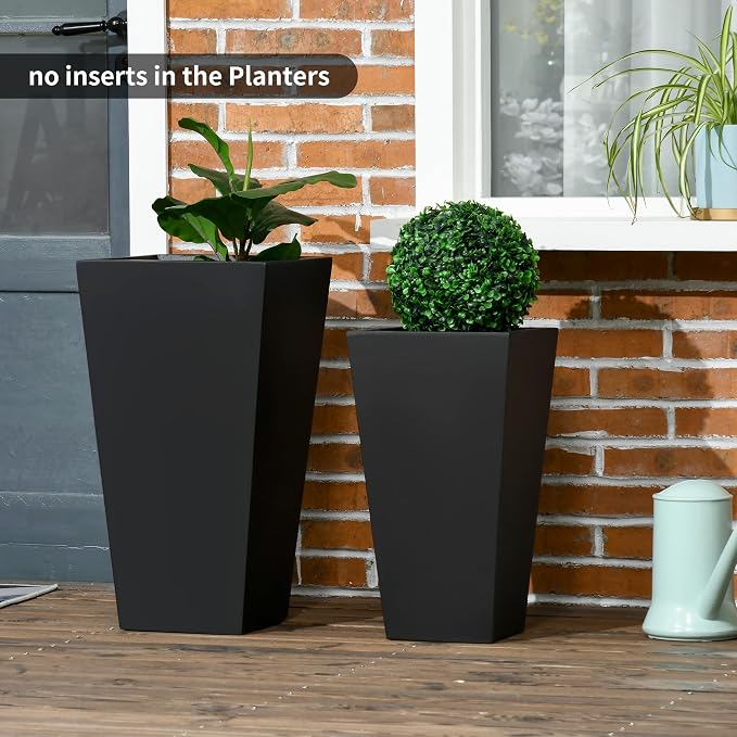 Outsunny 2-Pack Outdoor Planter Set, Flower Pots - Image 2