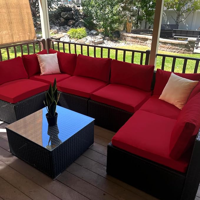 Sqodok Outdoor Cushion Covers 14Pcs Patio Cushion Slipcovers, Replacement - Image 3