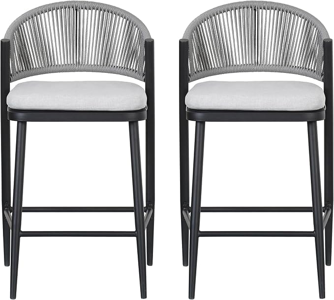 Christopher Knight Home Hearth 26.00" H Patio Barstools Set of 2, Woven Wicker - Image 7