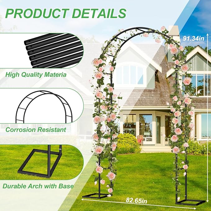 Metal Garden Arch Trellis Arbor, Wedding Arch Stand - Image 4