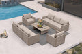 PURPLE LEAF Patio Furniture Set 9 Pieces Outdoor Conversation Sets PP Rope by PURPLELEAF