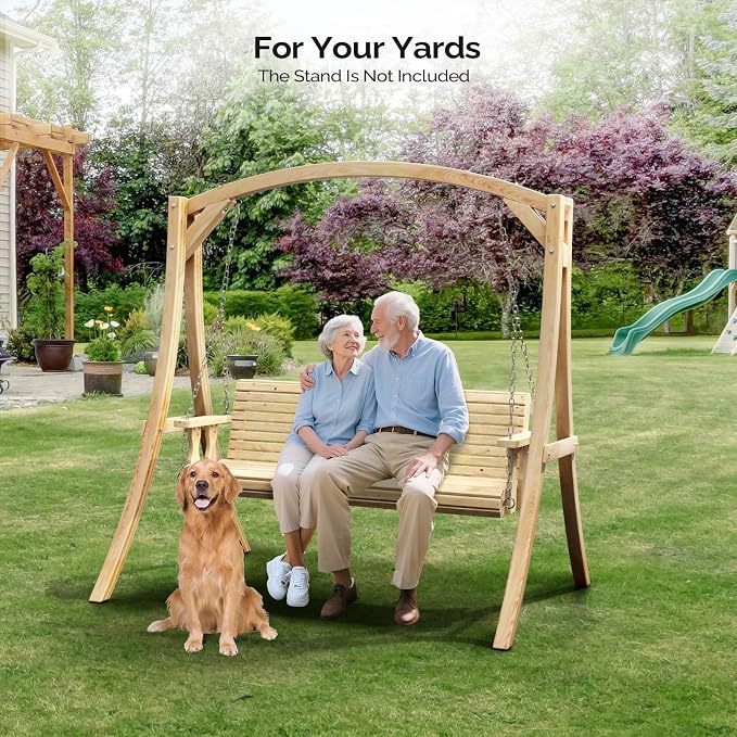 VINGLI 5FT Wooden Swing Frame, 1000LBS Heavy Duty A-Frame Porch Swing Stand - Image 8