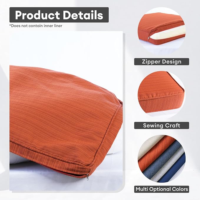 ovios Patio Cushion Covers, Waterproof Cushion Cover - Image 5