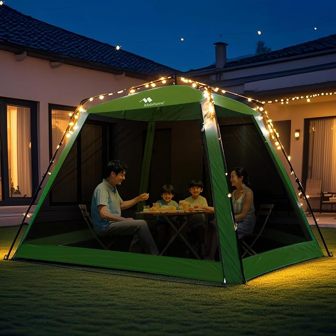 Pop Up Screen House Gazebo 8.2'x8.2'x75'', 4-6 Person Portable Screen Room - Image 4