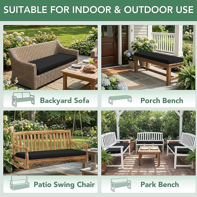 Outdoor Bench Cushion: Waterproof and Fade Resistant Patio Furniture Cushions - Image 7