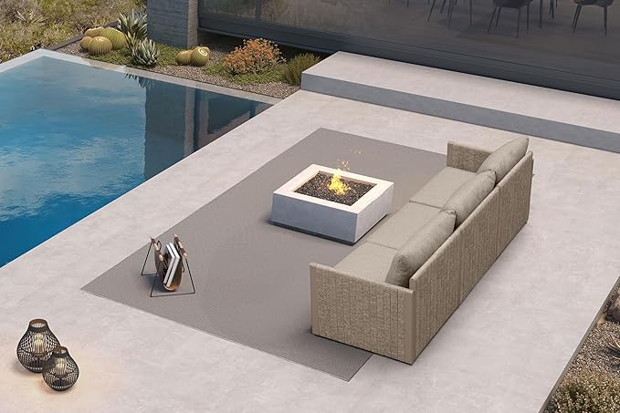 PURPLE LEAF 3 Pieces Small Conversation Set All Weather Outdoor Couch Sectional by PURPLELEAF