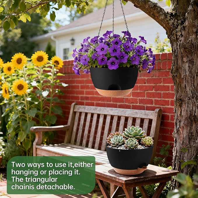 3-Piece Set of 10-Inch Hanging Planters - Image 2