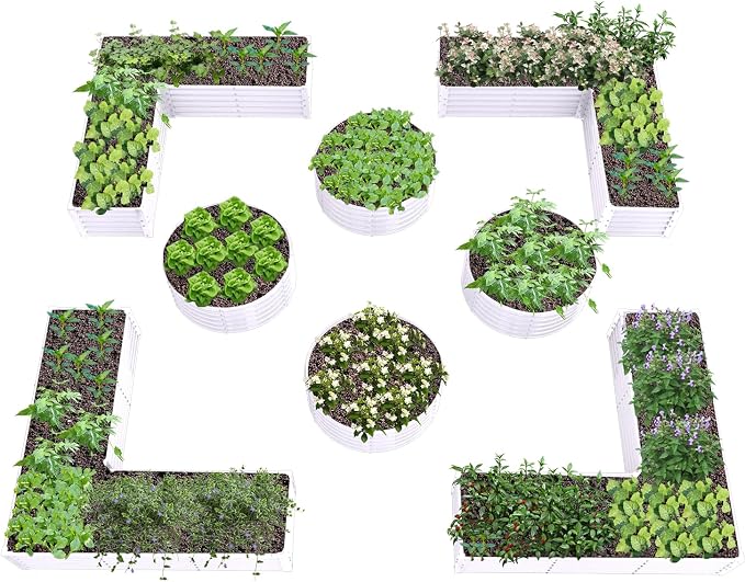A ANLEOLIFE 8-Pack 4X4X1.5ft & 74x74x18in Deep Root Galvanized Raised Garden by AAnleolife