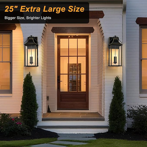 - Dusk to Dawn Outdoor Wall Light, Large Size Waterproof Patio - Image 2